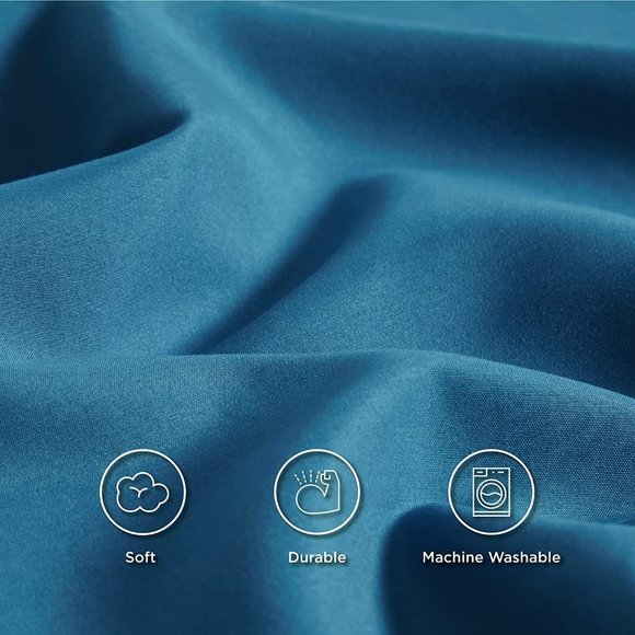 4 PCS Sheets Set - Soft Bed Sheets , Cooling Microfiber TEAL - Picture 4 of 7